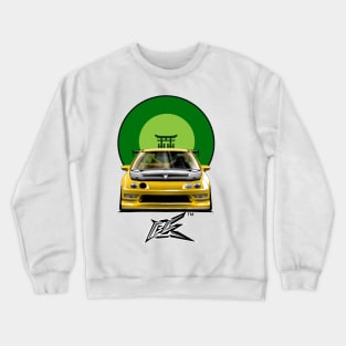 integra type r racecar lowered yellow Crewneck Sweatshirt